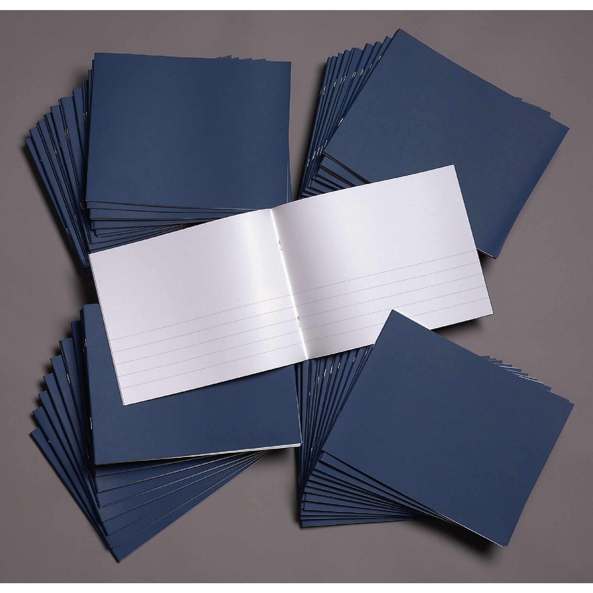 Dark Blue 190 x 254mm Project Book 32-Page, 15mm Ruled / Plain Split - Pack of 100
